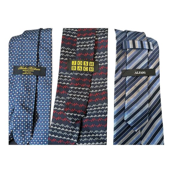 Brooks Brothers Makers Alfani Josh Bach Men’s Ties 3 Silk Neckties Brand Name - Picture 3 of 4